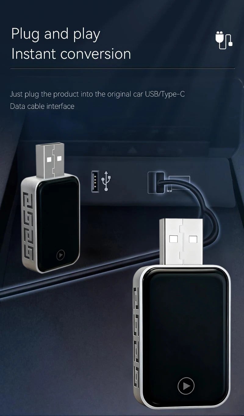 Bluejw Wireless CarPlay & Android Auto Adapter - 2-in-1 USB Dongle with Glass Finish, Portable Car Charger Compatible - Image 4